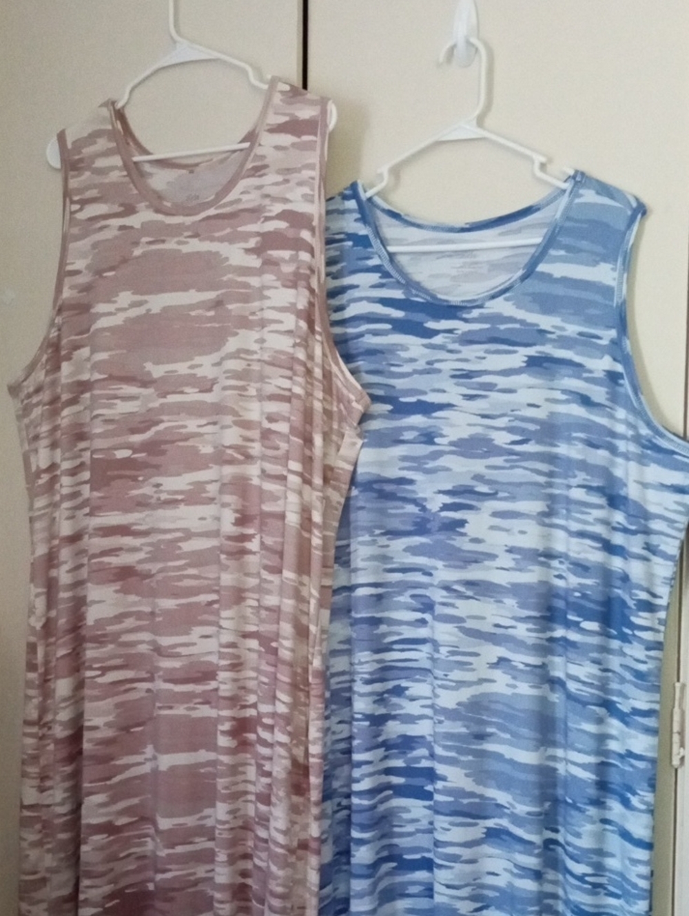 Zuda Bundle of Two Maxi Sleeveless Plus Size Camo Print Tank  Dresses Size 2X